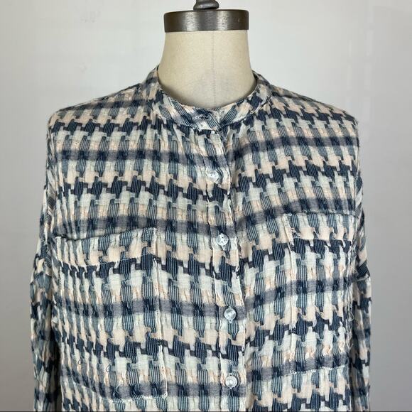 Lou & Grey for LOFT Multi Colored Houndstooth Top XS - Picture 3 of 10